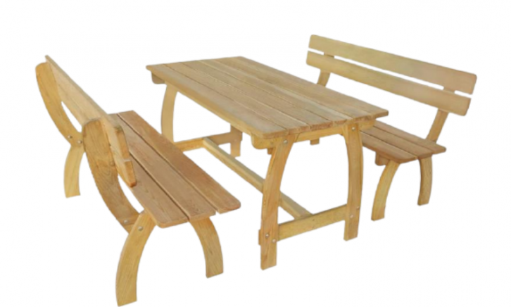 VidaXL tafel met 2 grenenhouten banken | Biertafel